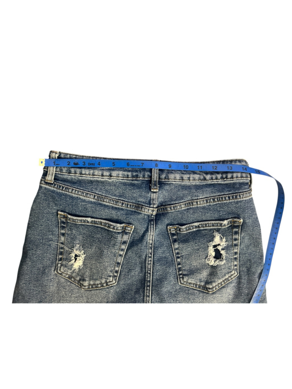 JBD Distressed Denim Mini Skirt Size 6 Blue - Picture 6 of 6